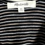 Madewell Dress Womens XS Black White Striped Sleeveless Midi Minimalist Photo 4