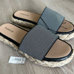 Torrid NWT! Single Band Espadrille Platform Slide Women Sz 9.5 Black & White Photo 0