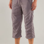 Lululemon ‎ Studio Crop Gray Striped Drawstring Yoga Athleisure Pants Womens 10 Photo 0