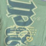 Disney  Tinker Bell Green Cap Sleeve 100% Cotton Juniors Tee Size Large Photo 2