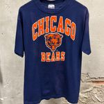 The Vintage Shop Vintage 90s Chicago Bears Navy Blue BIKE Tag USA Made Logo T-Shirt Large L Photo 0