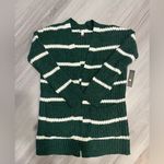 No Boundaries  Forest Green and White Striped Cardigan‎ Photo 1