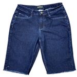 Bermuda Jean Shorts Women's Sz‎ 32" Cutoffs Stretch Denim Modest Retro Grunge Blue Photo 0