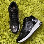 DKNY  Graffiti High Top Patent Leather Sneakers Photo 8