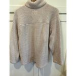 Altar'd State  Cream Sherpa Pullover Quarter Zip Mock Neck Sweater Medium Photo 4