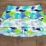 IBKUL Matilda Watercolor Golf Skirt Skort Turquoise Blue Green Size Large Photo 3