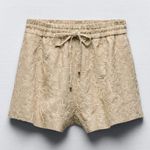 ZARA  EMBROIDERED ELASTIC WAIST SHORTS Sz M Photo 1