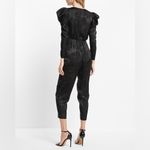 EXPRESS Floral Jacquard Puff Sleeve Tie Front Jumpsuit Photo 1