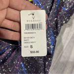 Windsor  Navy Blue, Purple, Silver Glitter Spaghetti Strap Dress; Small Women’s Photo 6