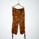 Pilcro  Harem Pants Anthropologie Brown Printed Tie Hem Size 31 Photo 3