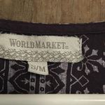 World Market Purple White Embroidery Global Side Splits Maxi Dress Small/Medium Size undefined Photo 2