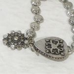 Lucky Brand  Silvertone Green Teardrop Stone Bracelet Photo 2