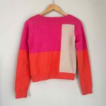 THML  Boutique Colorblock Pink Orange Red Sweater Size Small Photo 4