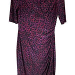 Ralph Lauren Lauren Purple/Burgundy Black Stretch Jersey Ruched Details Dress 8 Photo 0