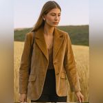 Ah! Austin Hill Women’s Velvet Blazer Camel Tan Academia Equestrian 14 Photo 2