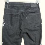 Levi's 721 Embroidered Skinny Jeans Black White Floral Skinny Slim Fit 26 Photo 5