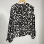 $295 KATE SPADE Vintage 'Lynette' Leopard Print Silk Ruffled Blouse Shirt Top 8 Photo 2