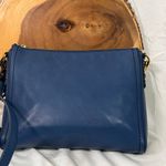 Fossil  Navy Blue Leather Crossbody Purse Zippered Top No1954 Photo 1