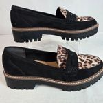 Jellypop "paris" women's slipon platform loafers size 8M black with animal print Photo 4