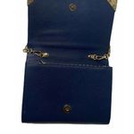Urban Expression Urban Expressions Blue Vegan Leather Cross Body Clutch Purse Gold Chain Strap Photo 5