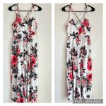 Miami Franchesca's Floral Spaghetti Cross Back Romper Train Maxi Dress SZ Small Photo 1
