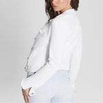 Guess NEW White Denim Sexy Trucker Jacket Large Photo 2