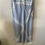 NEW Mon Renn Serape Midi Dress Blue Postcards White Pattern Size Small/8 Photo 2