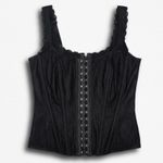 Size Small Rhinestone Tie Black Corset Tank Top Photo 1