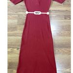 Caroline Constas Red Dress Knit Midi bodycon Crochet Collar size M Size M Photo 2