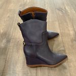 Franco Sarto Purple Etta Pointed Toe Wedge Booties Ankle Boots Size 5.5M Western Photo 1