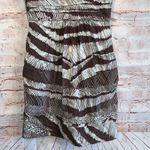 BCBGMAXAZRIA BCBG Maxazira dress side zip 6 fit flare sleeveless mini brown white v neck Photo 2