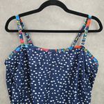 None 081. Blue Polka Dot Tank Top Padded Tankini Swimwear XL Extra Large Photo 2