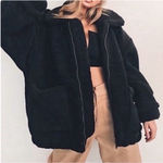 I am gia I.AM.GIA Black Pixie Teddy Sherpa Zip Up Patch Pocket Jacket Size Medium Thick Photo 4