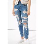 American Eagle  Ripped &‎ Destroyed High Rise Mom Jeans Size 0 Photo 5