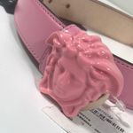 Versace NWT Medusa Tonal Buckle Leather Belt in Pink DCDD442DVTFN Photo 4
