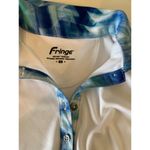 Fringe short sleeve golf top White Blue Polo size medium Photo 1