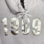 Gap Factory foil 1969 graphic print kangaroo pocket high neck sweatshirt size S Gray Photo 4