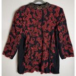 Chico's  3 US XL Womens Black Red Embroidered Beaded Jacket Paisley Holiday Photo 1
