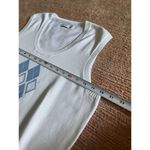 Lady Hagen  White Sweater Vest L Argyle Diamond Knit Sleeveless Pullover Cotton Photo 3