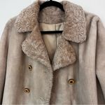 Cream Fur Vintage Long Coat Tan Size L Photo 2