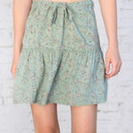 Brandy Melville Cara Ruffle One Size Skirt in Green Floral Photo 0
