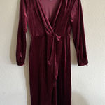 A New Day Burgundy Velvet Dress Photo 0