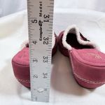 White Mountain  Womens 7.5 Red Faux Fur Leather Suede Mule Boho Country Cottage Photo 6