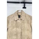 Mossimo Tan Women's Genuine Leather Animal Print Jacket Long‎ Sleeve Size Medium Photo 2