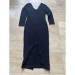 Vintage 90s Halla in LA Womens L Black Waffle Knit Gothic Dress Gold‎ Buttons Size L Photo 5