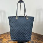 Gucci GG Canvas Tote Bag Black Authentic Designer Handbag Purse Classic Photo 1