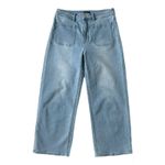 Quince Stretch High Rise Patch Pocket Wide Leg Jeans Light Wash Size 30 Photo 1