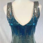Lila Rose Lily Rose stunning silver and blue waterfall sequin mini dress size large NWT Photo 2