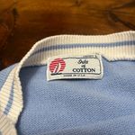 Baby Blue Boatneck Short Sleeve Sweater with Pocket Isle of Cotton Womens Large Photo 2