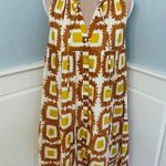 Olivia James The Label Ro Babydoll Tiered Dress Cafe Geo Print Medium Brown Photo 1